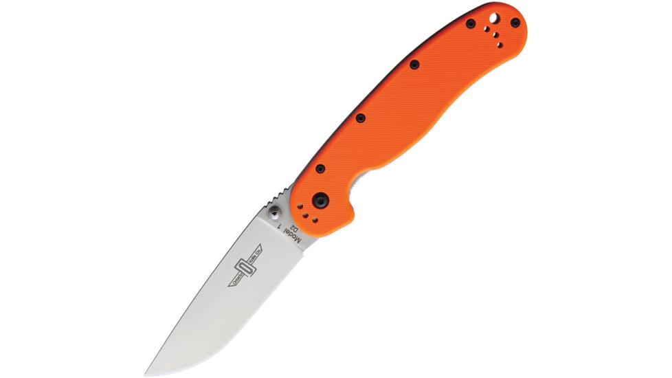 Ontario Knife RAT I Linerlock Orange D2 Folding Knife, 3.5 satin finish D2 tool steel blade, Orange G10 handle, 8867OR