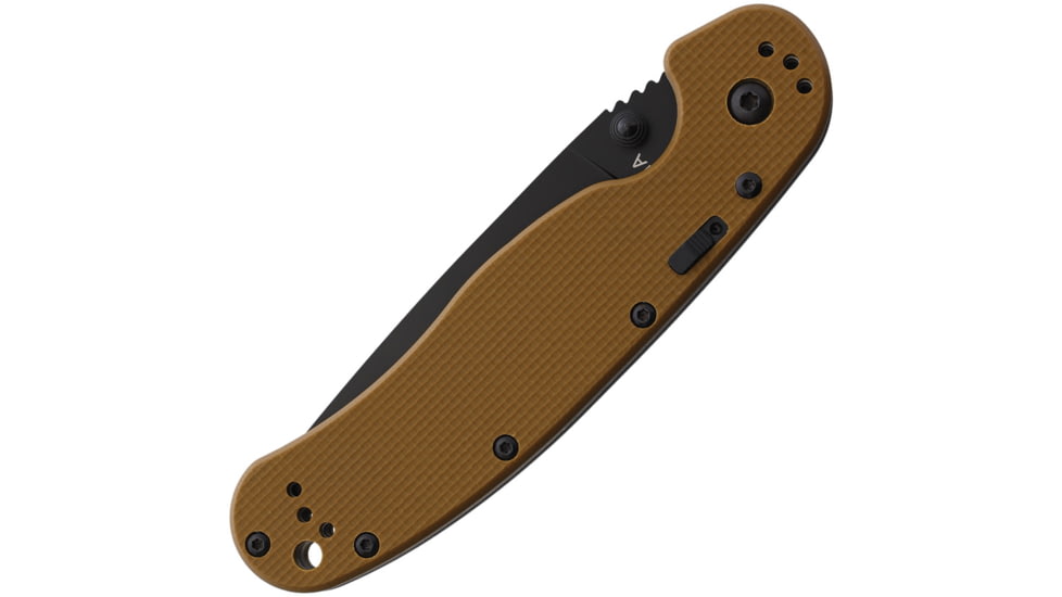 Ontario Knife RAT 1A Assisted Opening Folding Knives, 3.5in, AUS-8 Stainless Steel, Drop Point, G10 Tan Handle, 8871TN
