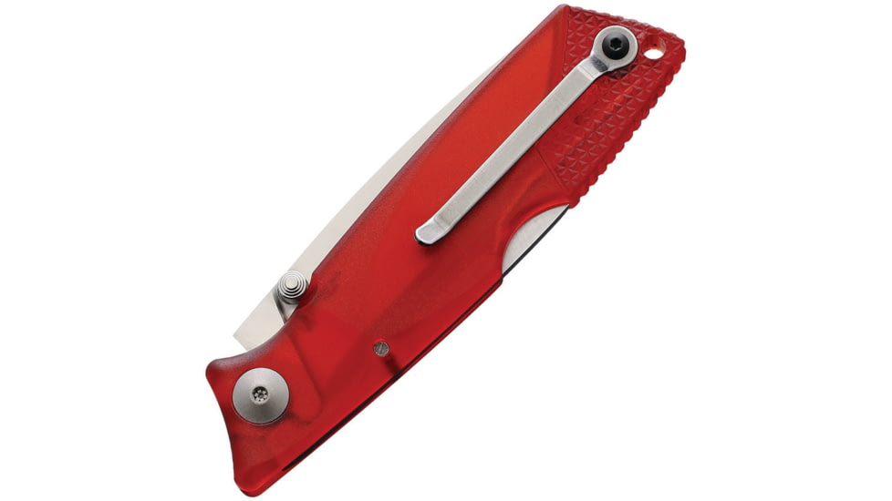 Ontario Knife Wraith Ice Series Red Folding Knife, 4in Closed, 2.63in Satin 1.4116 Stainless Blade, Red Plastic Handle, 8798RED
