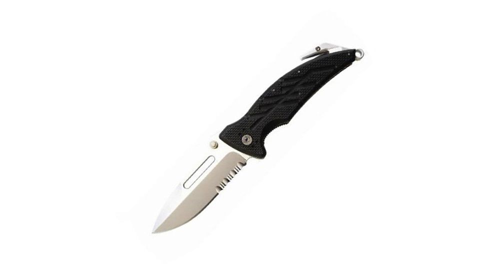 Ontario Knife XR-1 Folding Knife, Black Folder, Serrated OK8761