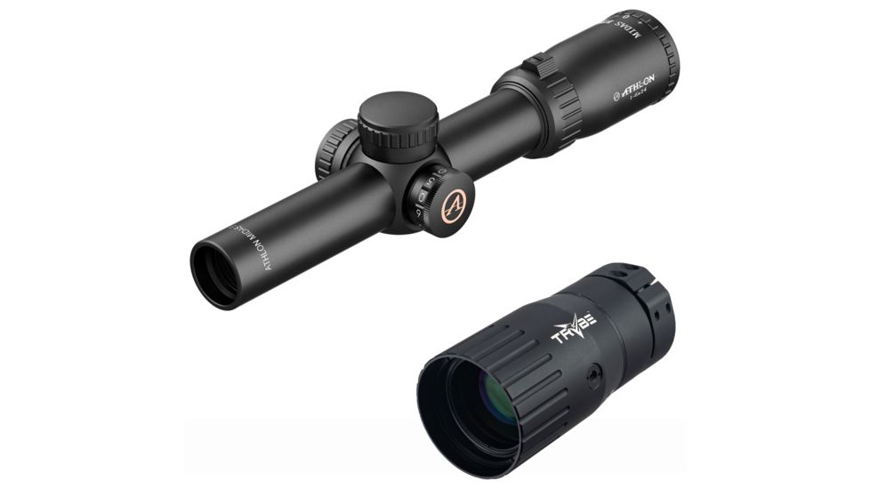 Athlon Optics Midas BTR Gen2 Rifle Scope, 1-6x24mm, 30mm Tube, Second Focal Plane, Illuminated APSR16 Reticle, Black, 213014 w/ Trybe Optics Enhancer - Magnification Doubler