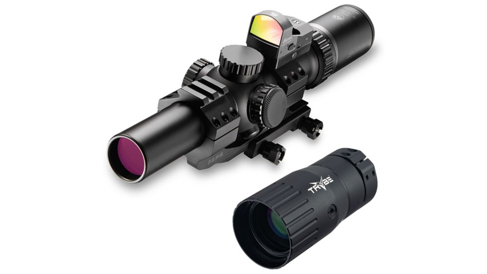 OP Exclusive - Burris MTAC 1-4X24mm Illum Ballistic AR Reticle And Fastfire III 3MOA Red Dot Reflex Sight Matte Black w/ Trybe Optics Enhancer - Magnification Doubler