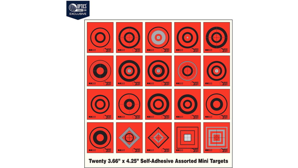OP Exclusive - EZ2C Targets Self-Adhesive Mini 20 Assorted Styles 3.67x4.25in Red and Black Ink, Tear-Off Pad of 20, Red, EZ2CM20R