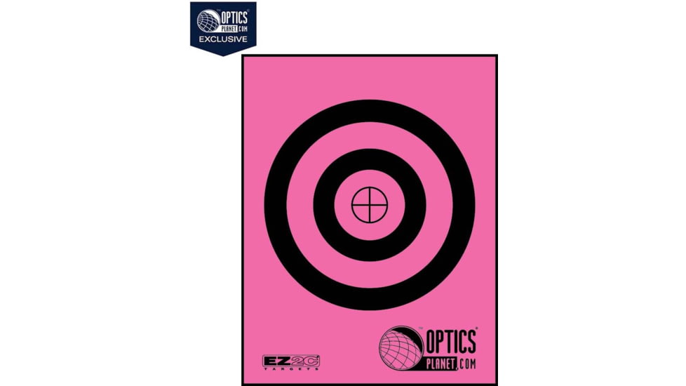 OP Exclusive - EZ2C Targets Self-Adhesive Mini 3.5in Bullseye on 4.25x5.5in Pink and Black Ink, Tear-Off Pad of 15, Pink, EZ2CM01P