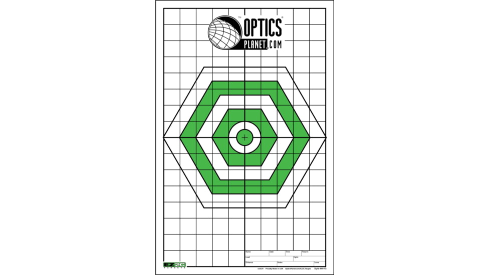OP Exclusive EZ2C Targets Style H14, Green and Black Ink on High Quality White Paper, 25 Pack, EZ2CH14G
