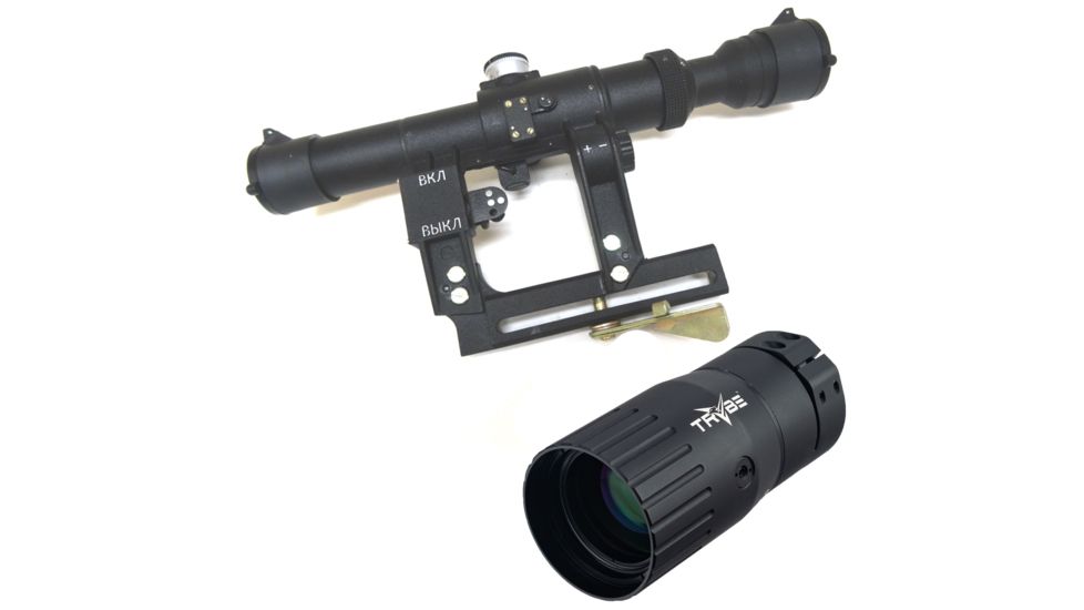 OP Exclusive - Kalinka Optics POSP 2-6x24 Rifle Scope, 1000m Rangefinder, AK, Black, GSPOSP2624AK1 w/ Trybe Optics Enhancer - Magnification Doubler