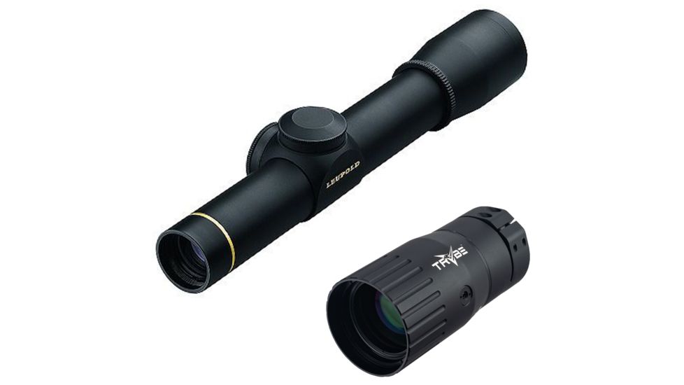 Leupold FX-II Ultralight 2.5x20mm Rifle Scope, 1 in Tube, Second Focal Plane, Black, Matte, Non-Illuminated Wide Duplex Reticle, MOA Adjustment, w/ TRYBE Optics Enhancer, 58450-KIT1