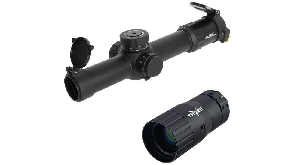 OP Exclusive - Primary Arms Platinum Series 1-8X24mm FFP Rifle Scope - Illuminated ACSS Griffin MIL Reticle, Black, PAPLX8-1-8X24F-GRIF-MIL w/ TRYBE Optics Enhancer - Magnification Doubler