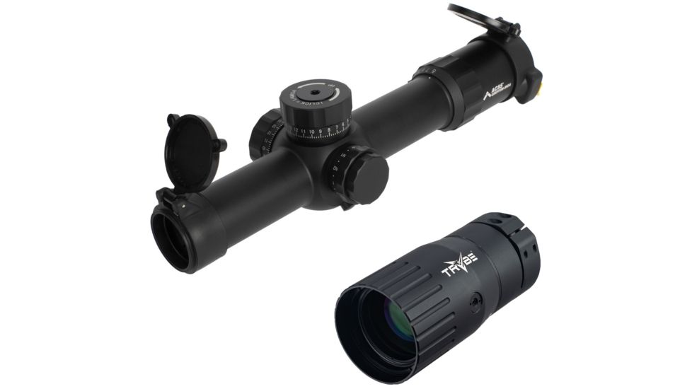 OP Exclusive - Primary Arms Platinum Series 1-8X24mm FFP Rifle Scope - Illuminated ACSS Griffin MOA Reticle, Black, PAPLX8-1-8X24F-GRIF-MOA w/ Trybe Optics Enhancer - Magnification Doubler