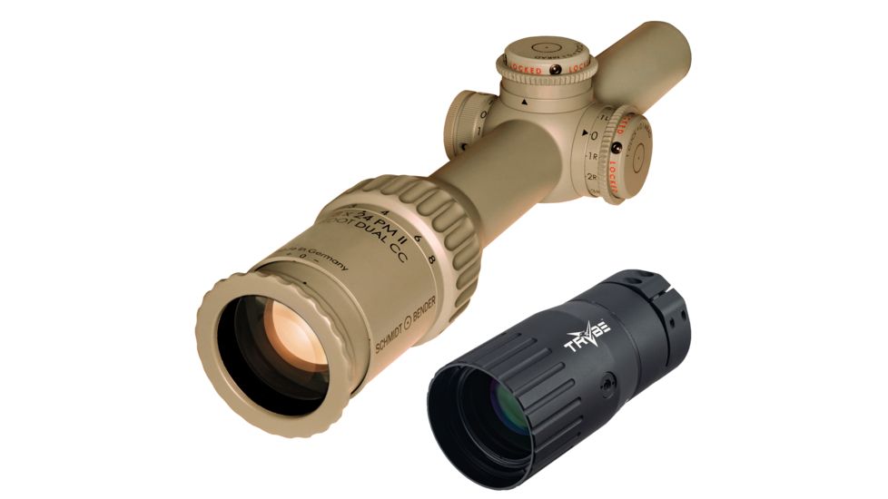 OP Exclusive - Schmidt &amp; Bender 1-8x24 PM II ShortDot Dual CC MDR-T6 1cm ccw ST,LT, More Tactical Clicks, Single Turn, Locking Turrets Zero Click, Pantone 7504M, length 293mm / 30mm tube, 683-846-43E-