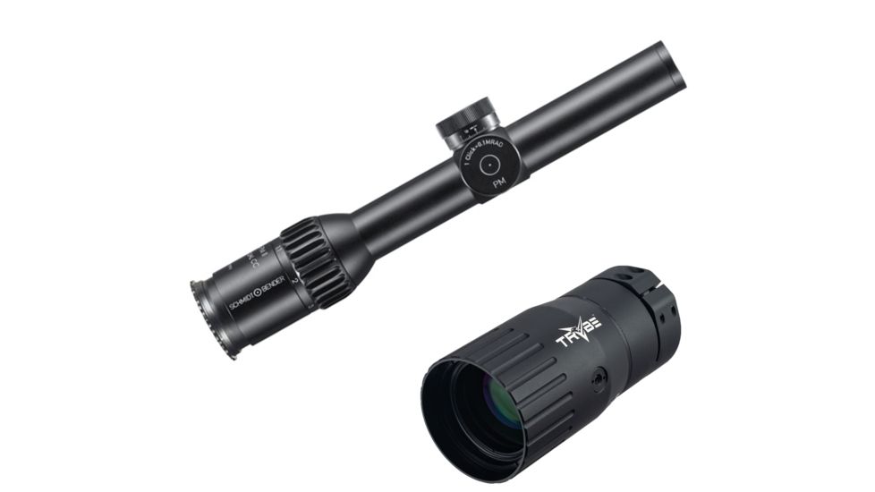 OP Exclusive - Schmidt &amp; Bender 1-8x24 PM II ShortDot Dual CC MDR-T6 Rifle Scope 1cm ccw ST,LT, More Tactical Clicks, Single Turn, Locking Turrets Zero Click, black, length 293mm / 30mm tube, 683-811-4