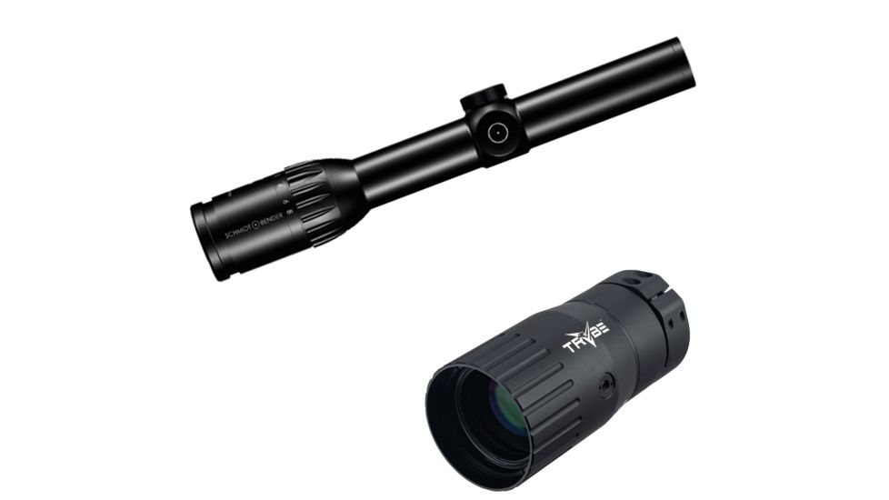 OP Exclusive - Schmidt &amp; Bender 1-8x24 Zenith 30mm Rifle Scope w/ Flashdot Reticle No. 9 780FD9 w/ Trybe Optics Enhancer - Magnification Doubler