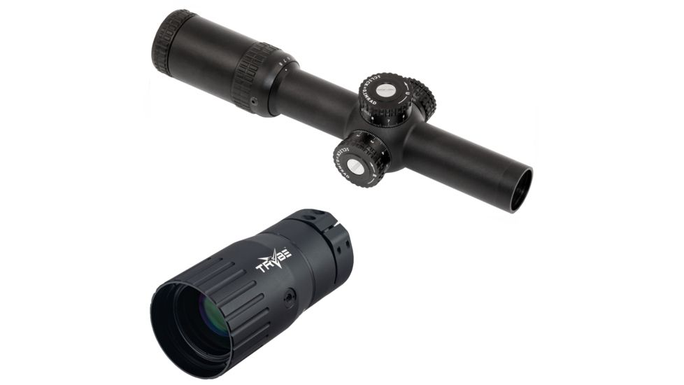 OP Exclusive - Shepherd Scopes Series 1-8x24 R-MIL, Black Anodized, RS0011 w/ Trybe Optics Enhancer - Magnification Doubler
