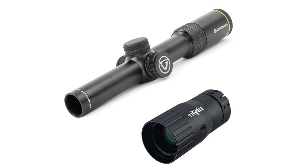 OP Exclusive - Vanguard Endeavor RS VI 1-6x24 Rifle Scope, German 4 Reticle, Black, Endeavor RS VI 1624G w/ Trybe Optics Enhancer - Magnification Doubler
