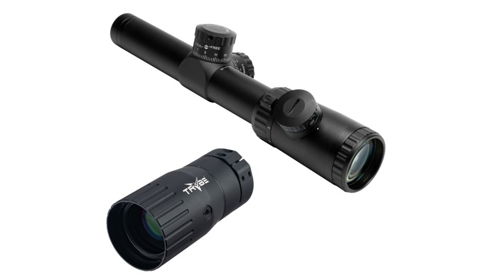 OP Exclusive - Vism 1.1-4X24 Evolution Series Scope Rifle Scope - Dot Glass Etched Reticle VEVOFD11424G w/ Trybe Optics Enhancer - Magnification Doubler