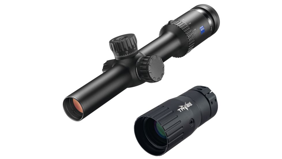 Zeiss CONQUEST V6 1-6x24 ill. 60 w/ Hunting Turret, Black, 522215-9960 w/ TRYBE Optics Enhancer - Magnification Doubler
