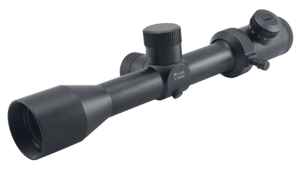 Open Box, Dealer Demo, HI-LUX PentaLux TAC-V SFP 2-10x42 Rifle Scope w/ Red Illuminated Ranging Reticle, 30mm Tube, Matte Black TAC-V SFP210X42-R