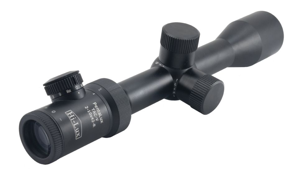 Open Box, Dealer Demo, HI-LUX PentaLux TAC-V SFP 2-10x42 Rifle Scope w/ Red Illuminated Ranging Reticle, 30mm Tube, Matte Black TAC-V SFP210X42-R