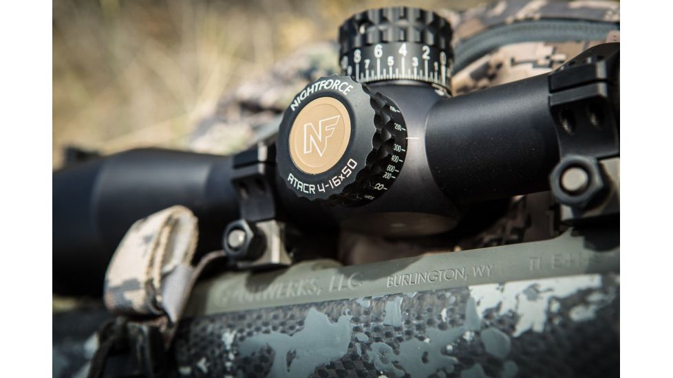 NightForce ATACR, 4, 16x50mm, Zerostop Rifle Scope, .250 MOA, DigIllum, PTL, MOAR, C544