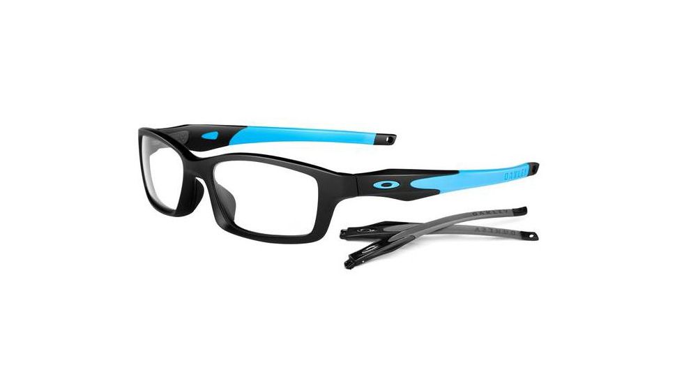 Open Box, Dealer Demo, Oakley Crosslink 53mm Satin Black /Sky Blue Eyeglass Frames w/ Blank Lenses OX8027-0153