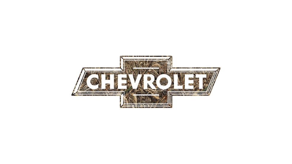 Open Road Brands Die Cut Emb Tin Sign Camo Chevrolet Bowtie