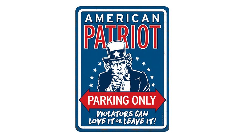 Open Road Brands Die Cut Emb Tin Sign Patriot Parking