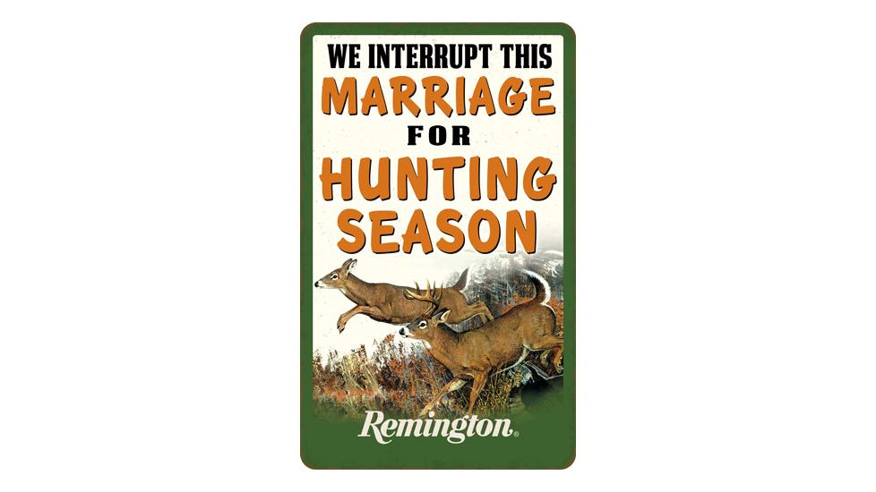 Open Road Brands Die Cut Emb Tin Sign Remington Marriage