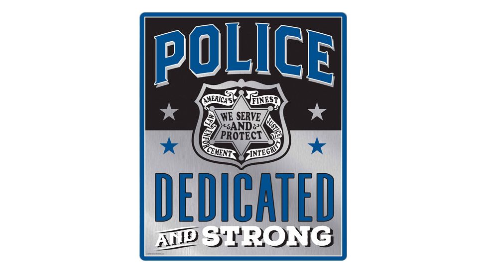 Open Road Brands Emb Tin Sign Police Protect &amp; Serve 10''x12''