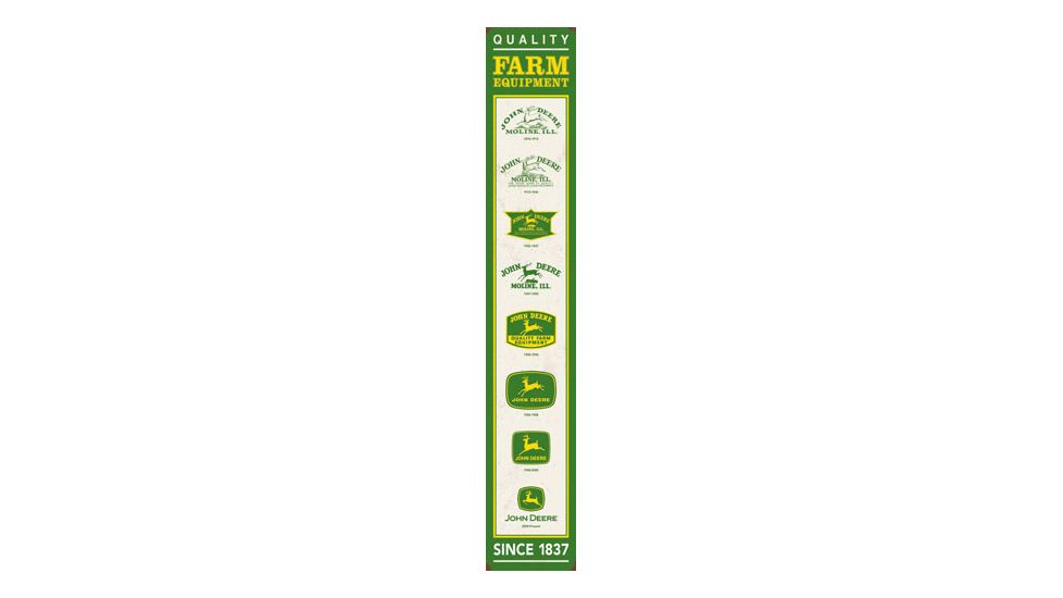 Open Road Brands Embossed Tin John Deere Vertical Logos