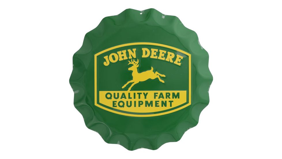Open Road Brands Tin Bottle Cap John Deere 14''x14''