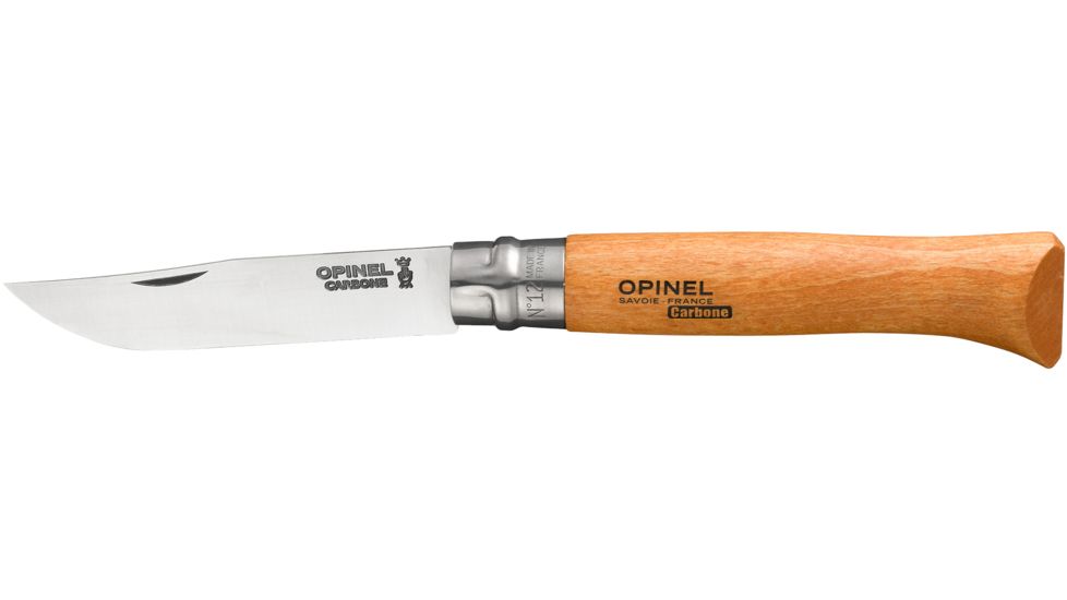 Opinel Carbon Steel Folding Knife No.12, 6.25in., Beechwood Handle, Wood, 113120