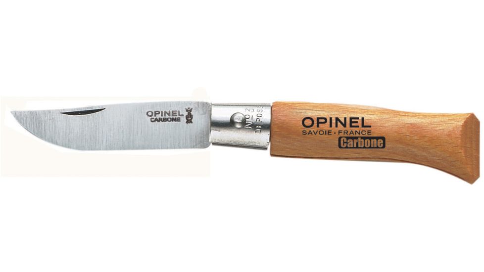 Opinel Carbon Steel Folding Knife No.3, 1.57in, Beechwood Handle, Wood, 111030