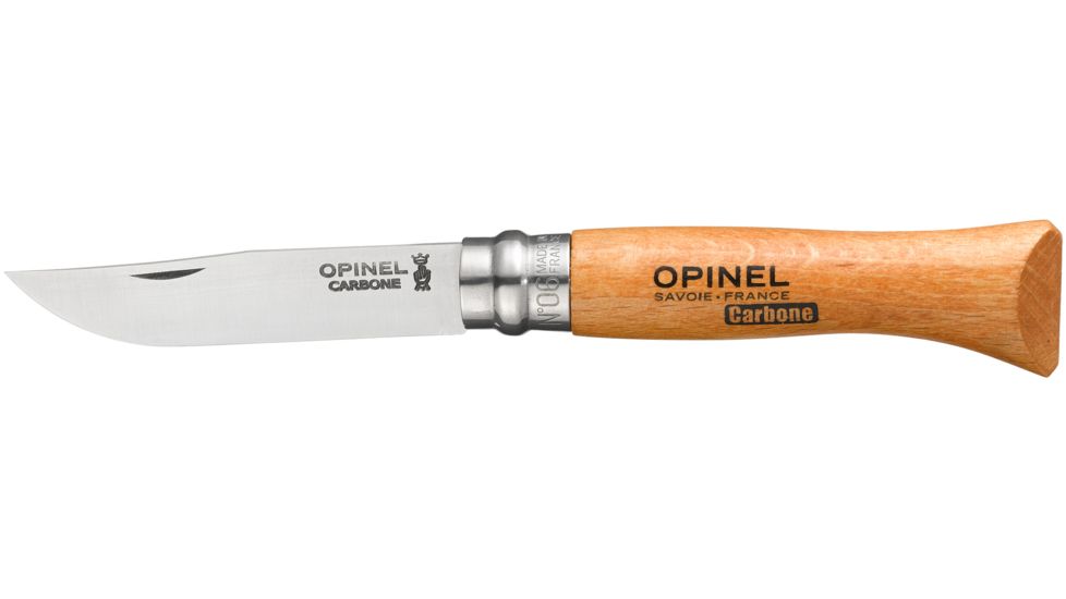 Opinel Carbon Steel Folding Knife No.6, 3 5/8in., Beechwood Handle, Wood, 113060