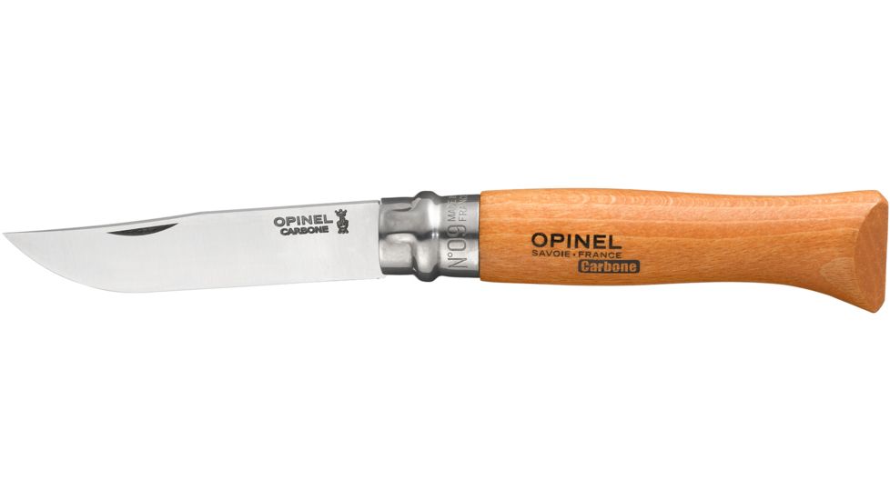 Opinel Carbon Steel Folding Knife No.9, 4.75in., Beechwood Handle, Wood, 113090