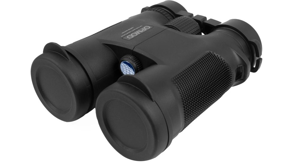 OP-MOD 8x42mm Waterproof Binoculars Left View w/ Lens Caps