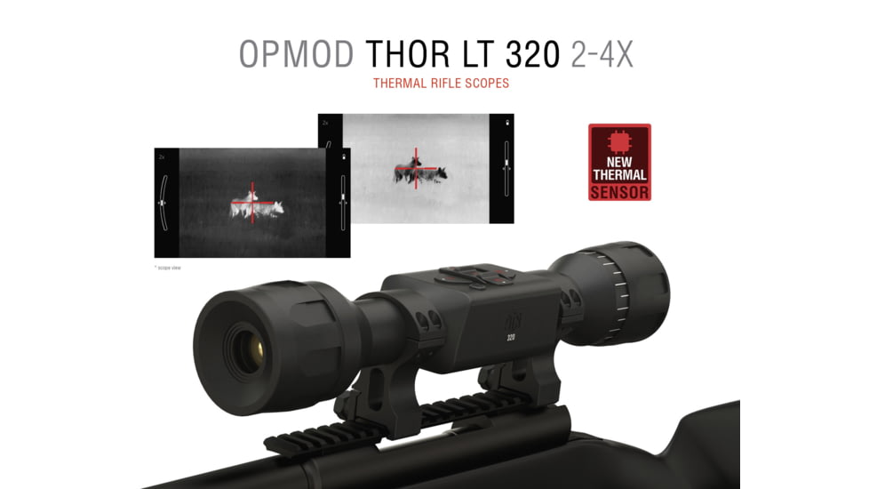 EDEMO ATN OPMOD Thor LT 320 2-4x19mm Thermal Imaging Rifle Scope, 60 Hz, 320x240, Black, TIWSTLT319O, EDEMO1