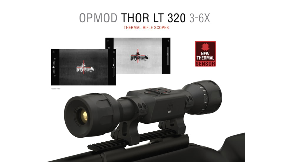 ATN OPMOD Thor LT 320, 3-6x, 25mm Thermal Imaging Rifle Scope, Black, TIWSTLT325O