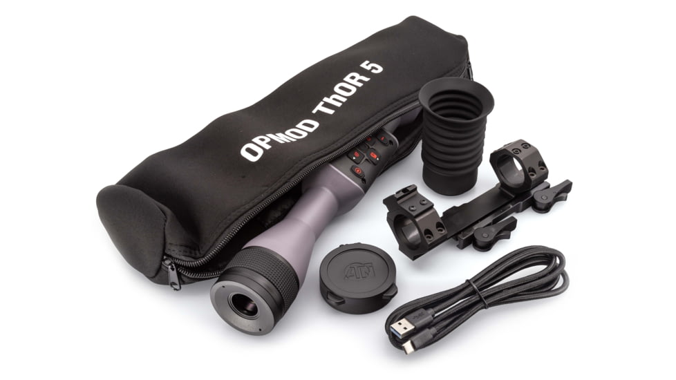 ATN OPMOD ThOR 5 4-16x Smart HD Thermal Rifle Scope, 320x240 Resolution, 12 Micron, w/ High Quality Quick Detach Mount, Wolf Grey, TIWST5325OPWG