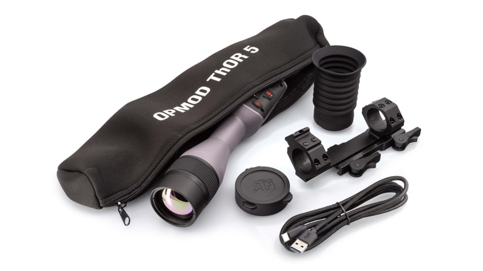 ATN OPMOD ThOR 5 4-32x Smart HD Thermal Rifle Scope, 640x480 Resolution, 12 Micron, w/ High Quality Quick Detach Mount, Wolf Grey, TIWST5650OPWG