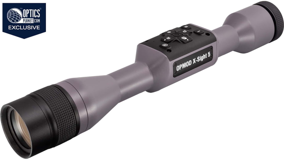 ATN OPMOD X-Sight 5, 3-15x, UHD Smart Day/Night Hunting Rifle Scope in Wolf Grey w/ Quick Detach Mount, Wolf Grey, DGWSXS3155OPWG