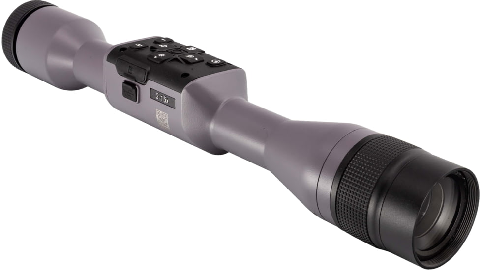ATN OPMOD X-Sight 5, 3-15x, UHD Smart Day/Night Hunting Rifle Scope in Wolf Grey w/ Quick Detach Mount, Wolf Grey, DGWSXS3155OPWG