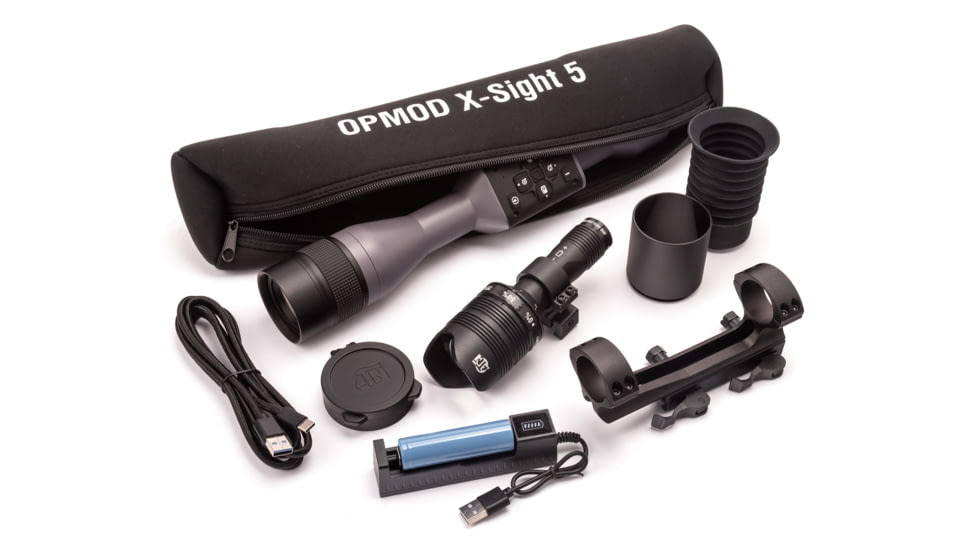 ATN OPMOD X-Sight 5, 3-15x, UHD Smart Day/Night Hunting Rifle Scope in Wolf Grey w/ Quick Detach Mount, Wolf Grey, DGWSXS3155OPWG