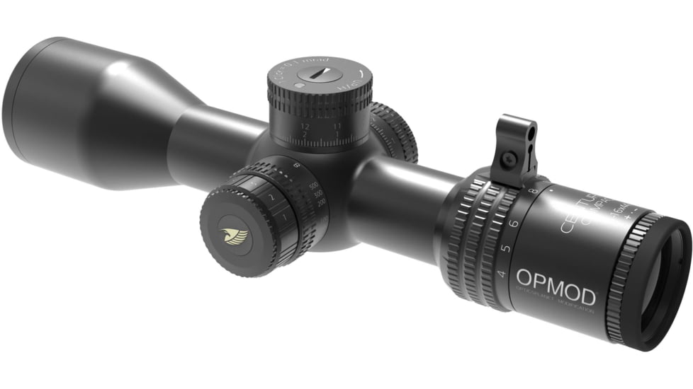 German Precision Optics OPMOD CENTURI SuperCompact 4-16x44mm 30mm Tube Rifle Scope, FFP, Mil-base PLRi Reticle, Black, RCX450 OP
