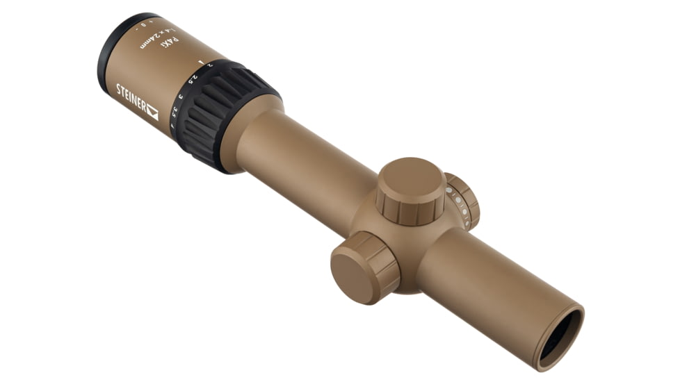 OPMOD Steiner P4Xi 1-4x24mm Tactical Illuminated Rifle Scope, 30mm, SFP, P3TR, FDE, 5203