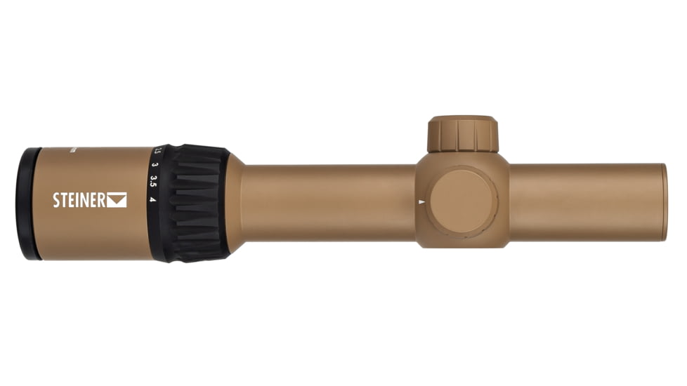 OPMOD Steiner P4Xi 1-4x24mm Tactical Illuminated Rifle Scope, 30mm, SFP, P3TR, FDE, 5203