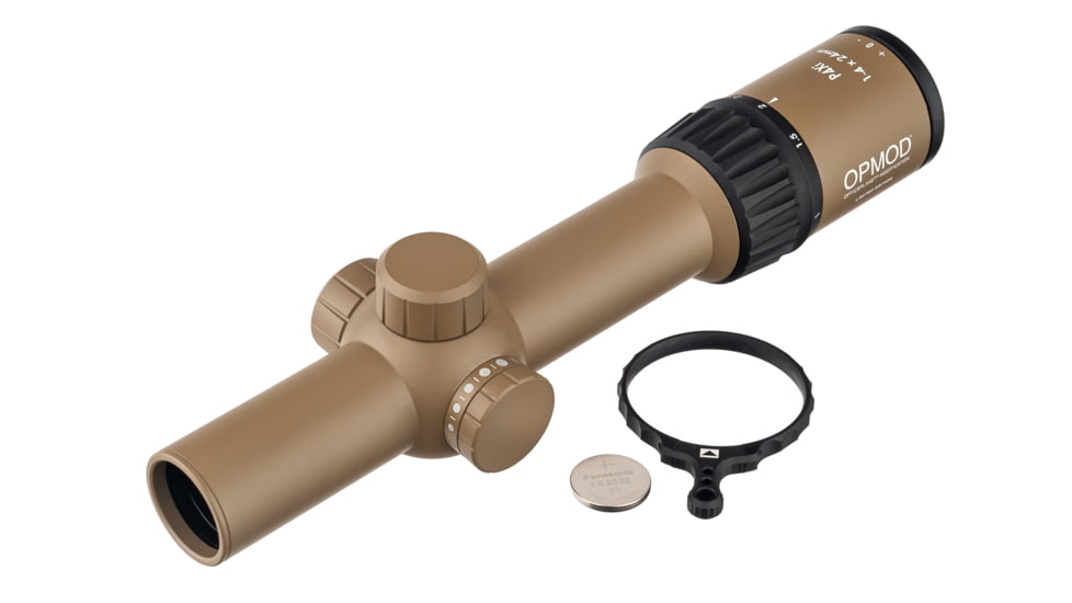 OPMOD Steiner P4Xi 1-4x24mm Tactical Illuminated Rifle Scope, 30mm, SFP, P3TR, FDE, 5203