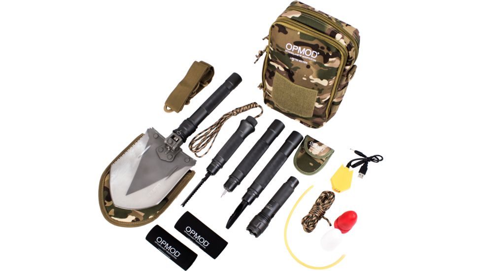 OPMOD Survival Series 20-in-1 Emergency Shovel Flashlight,Charcoal Grey DJSV-OS