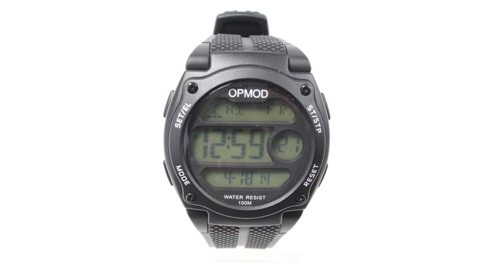 OPMOD T.E.W. 1.0 Tactical Everyday Watch, Black Case/Black Ring/Black Strap, 44mm CS007A