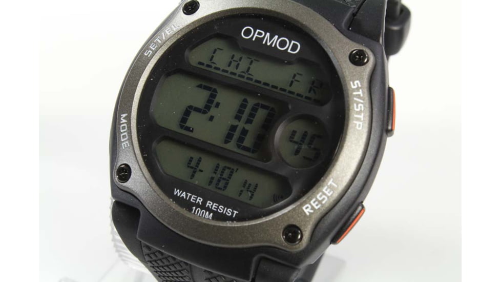 OPMOD T.E.W. 1.0 Tactical Everyday Watch, Black Case/Grey Ring /Black Strap, 44mm CS007B