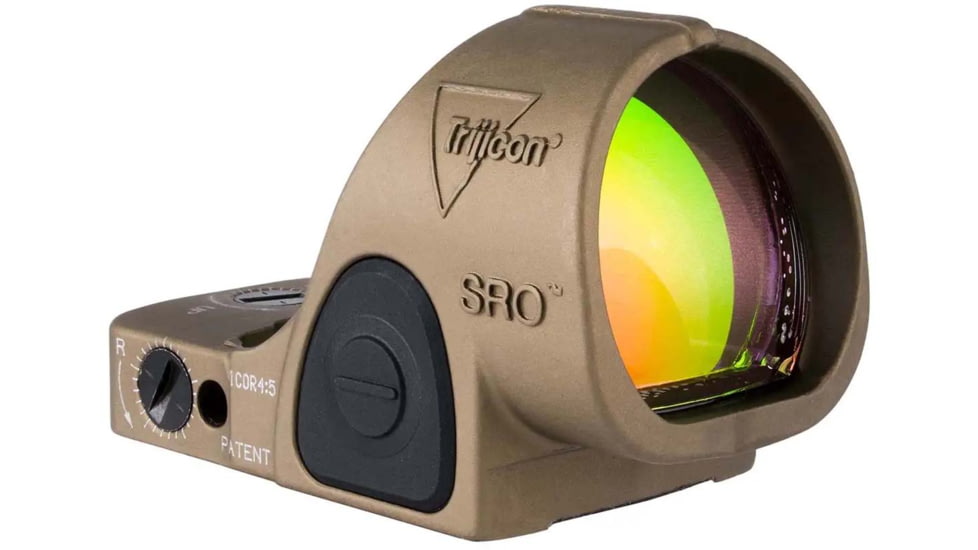 Trijicon SRO 1x25x22.5mm Red Dot Sight 5.0 MOA Red Dot, Adjustable LED, Coyote Brown Anodized, SRO3-C-2500022